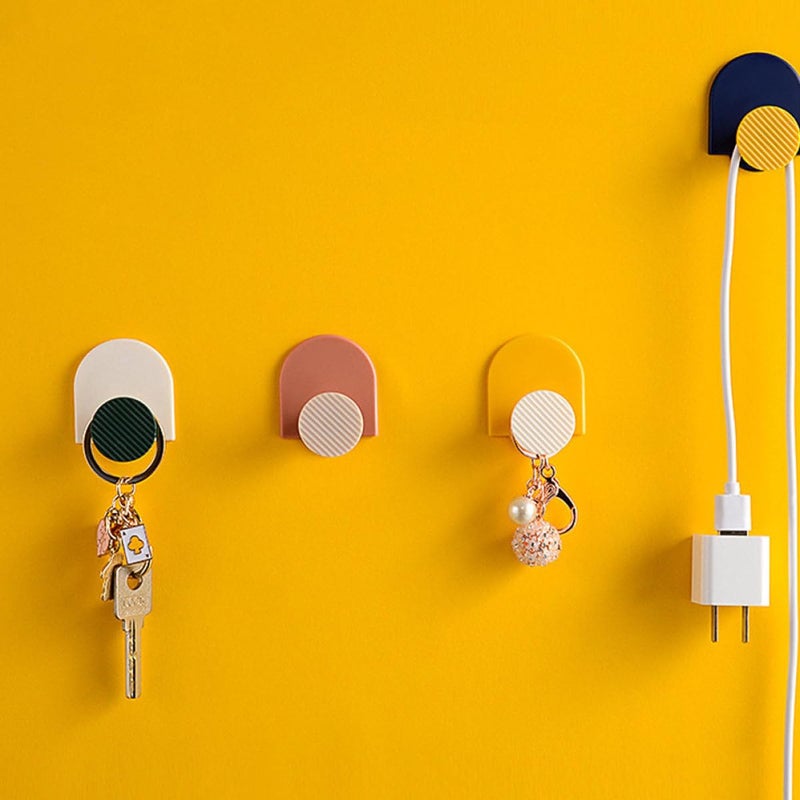 No Damage Self Adhesive Wall Hooks 4 Pack No Drill Coat Hat Hangers Multi Color Storage Organizer for Bathroom Bedroom - Image 5