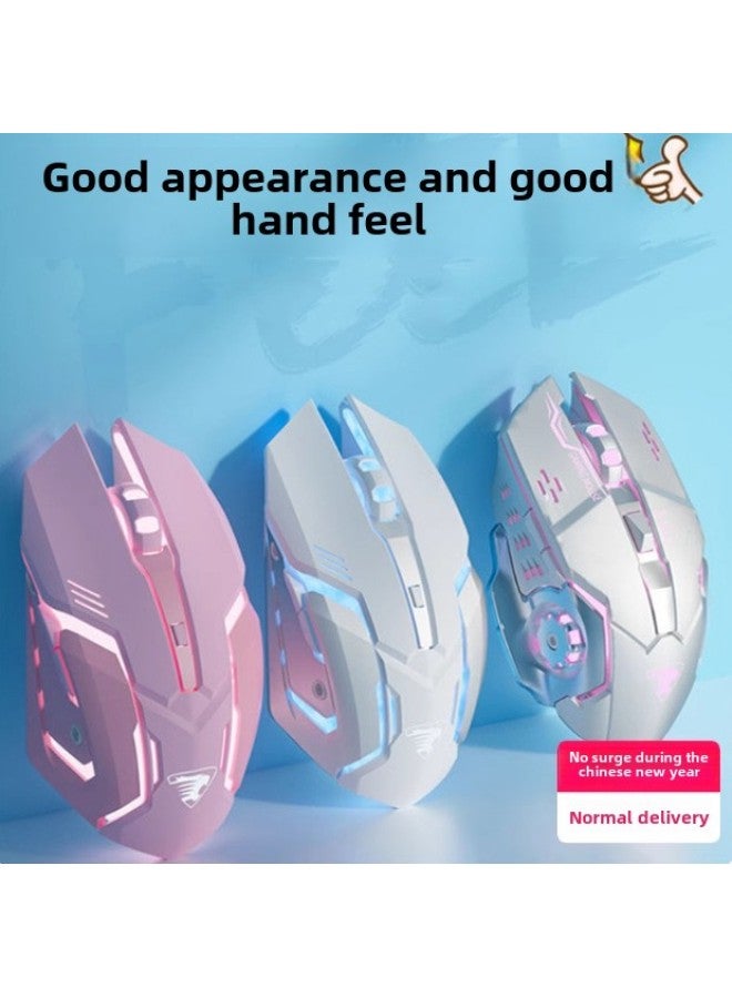 Multi-color Wired Gaming Mouse Mute Mechanical E-sports Wireless Office Bluetooth Computer Mouse High Color Value-Color:Sky Gray  Wired Version Classic Edition-Interface:Official Standard - Image 2