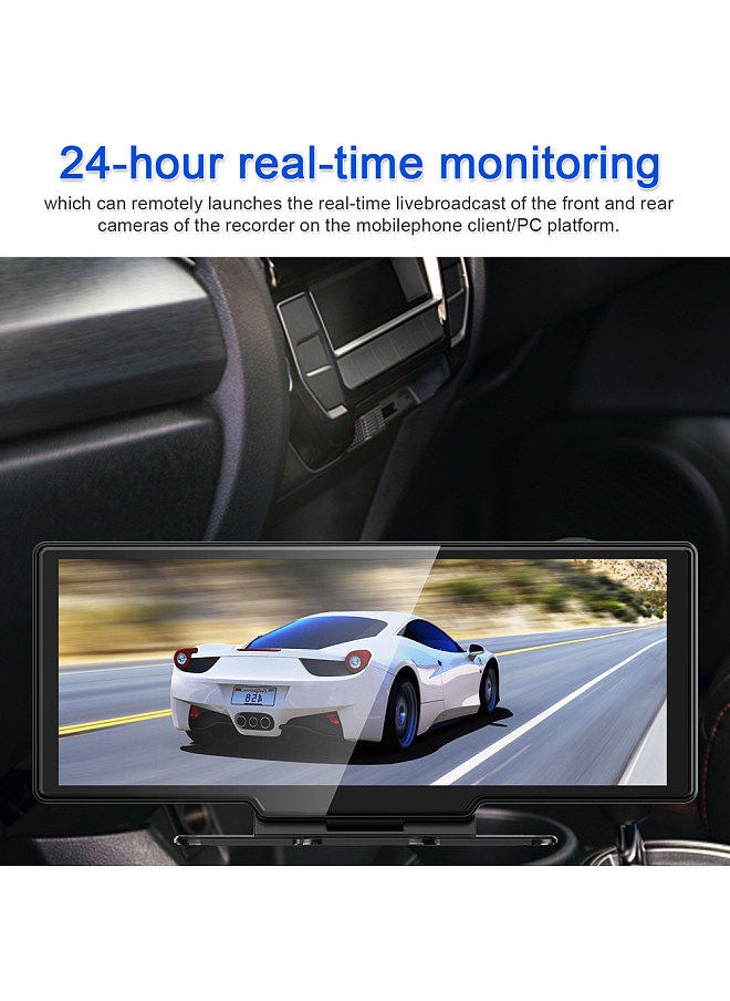Generic - BT Wide Screen Car Video Recorder Auto Dash Cam Car Camera Recorder Night Viewing 10.26in DVR 170 Degree Wide Angle Car Global Positioning System Navigation Camcorder - Image 1