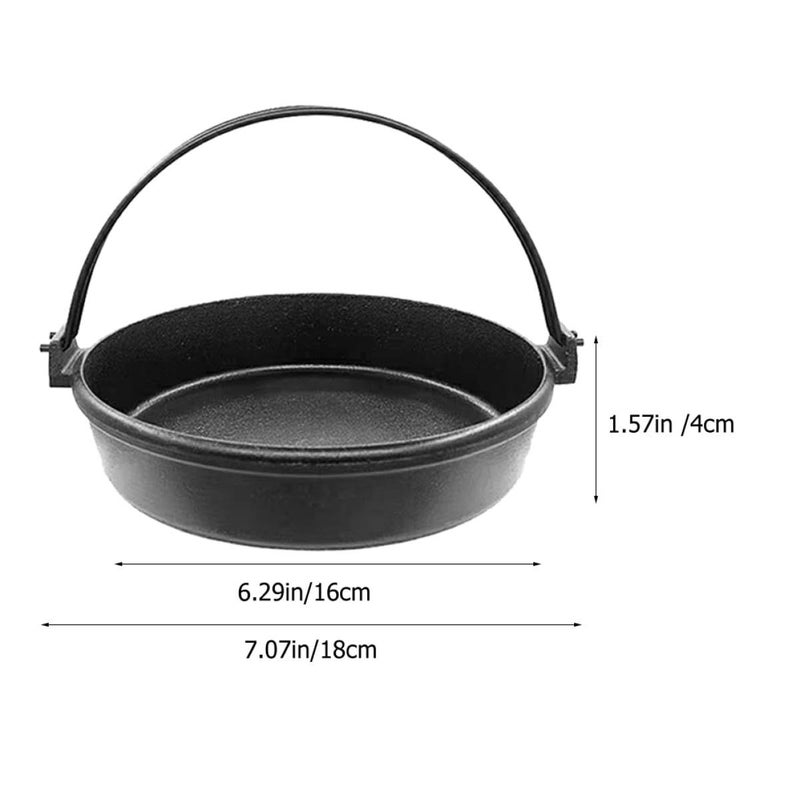 Nonstick Japanese Cast Iron Sukiyaki Pot 18cm Outdoor Cooking - Image 3