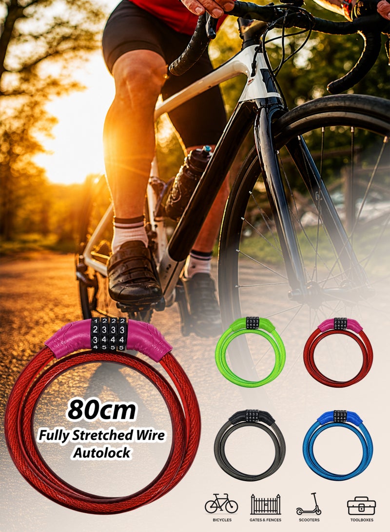 DBLEW Bicycle Combination Lock – Durable 4-Digit Code Lock for Bikes, Scooters & E-Bikes, Anti-Theft Steel Cable - Image 1
