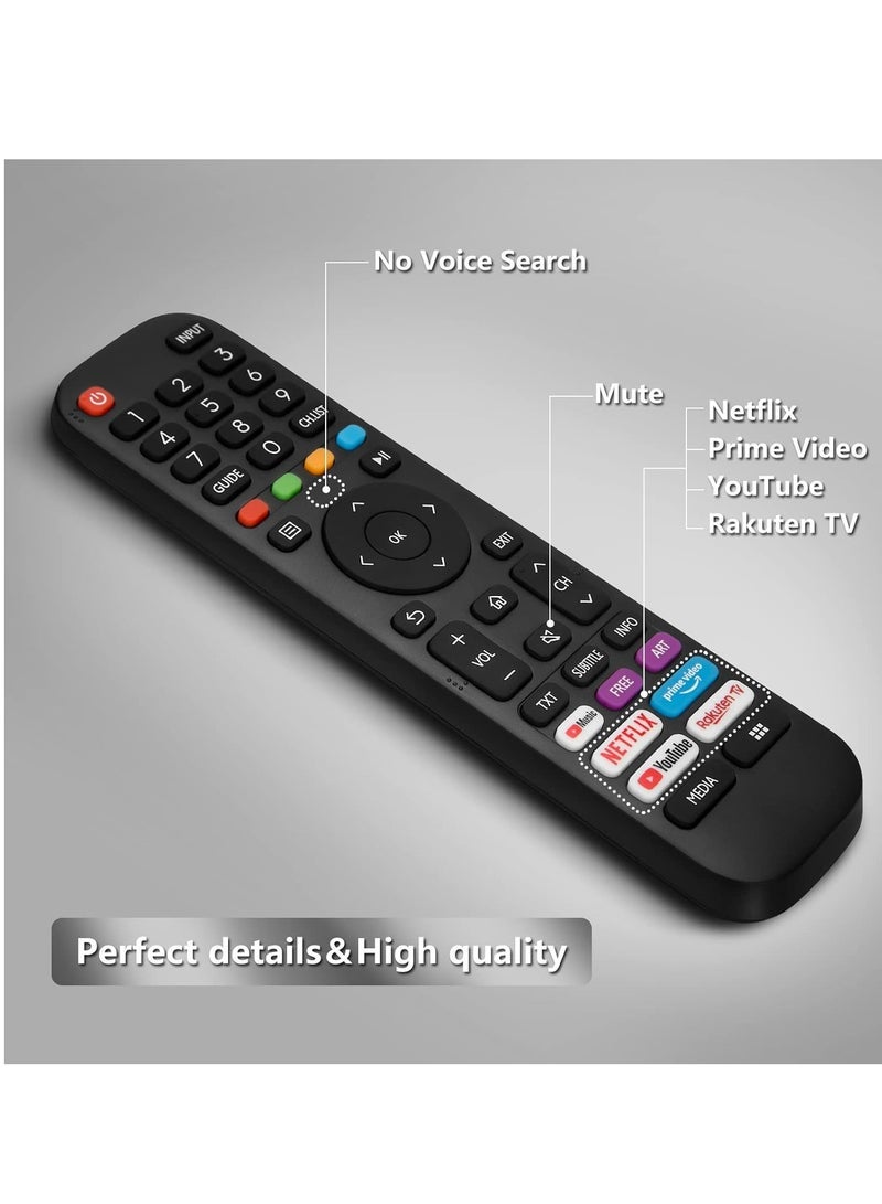 PopZa Universal Replacement for Hisense VIDAA TV Remote, Upgraded Infrared Remote Control EN2G30H/EN2A30 with Netflix, Prime Video, YouTube, Rakuten TV Buttons - With Battery - Image 3