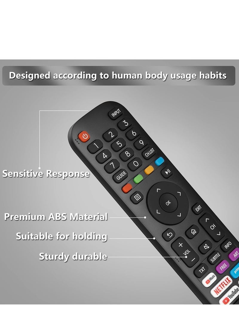 PopZa Universal Replacement for Hisense VIDAA TV Remote, Upgraded Infrared Remote Control EN2G30H/EN2A30 with Netflix, Prime Video, YouTube, Rakuten TV Buttons - With Battery - Image 4