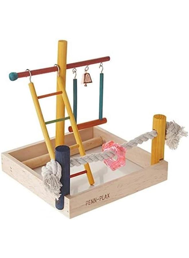 بين بلاكس روضة الطيور الخشبية للببغاء، منصة لعب الطيور، سلم صالة الألعاب الرياضية مع ألعاب ممارسة اللعب - Image 3