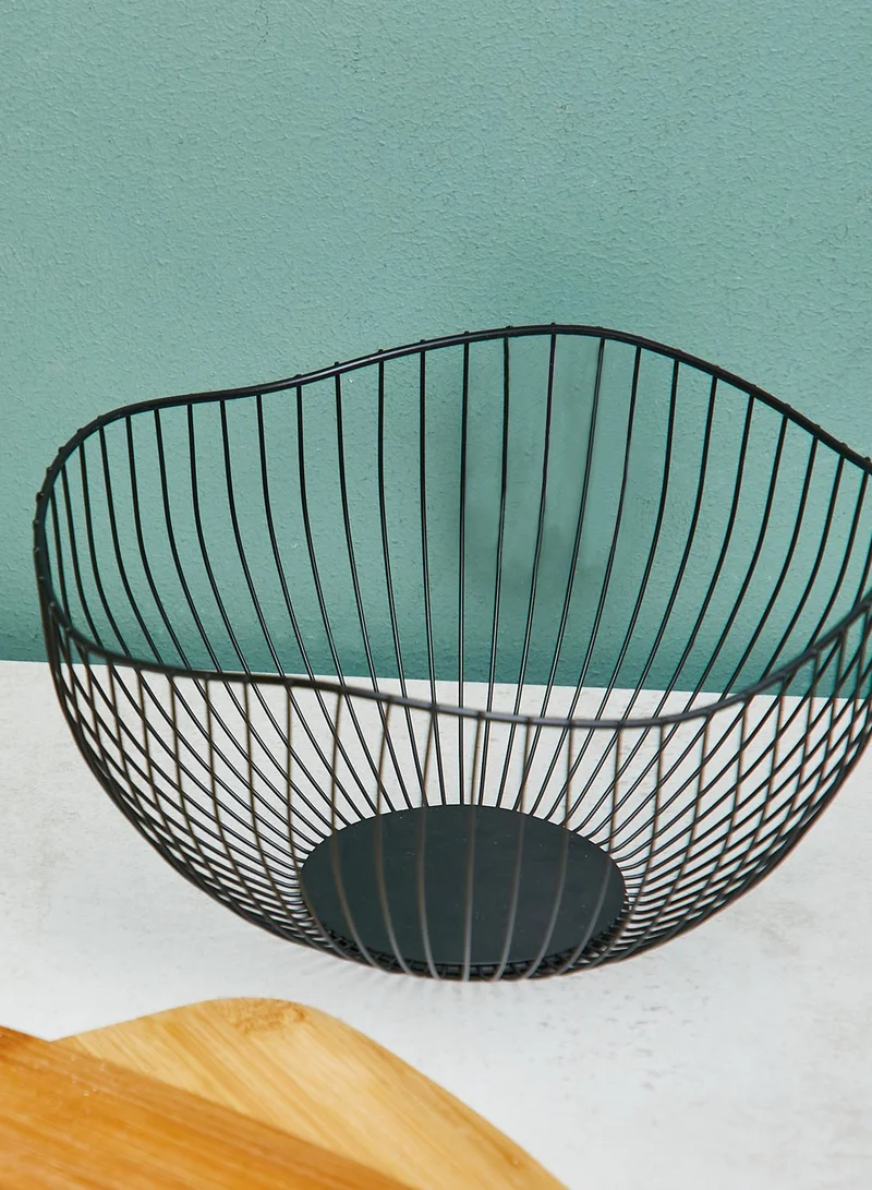 present time Matte Black Iron Fruit Basket