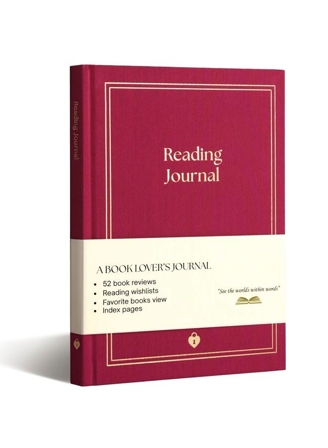 Paperell Reading Journal - 52 Reviews - Book Journal Gift for Book Lovers - Review, Log & Track Your Reading - Avid Readers Accessories - Linen Hardcover - Burgundy - Image 1