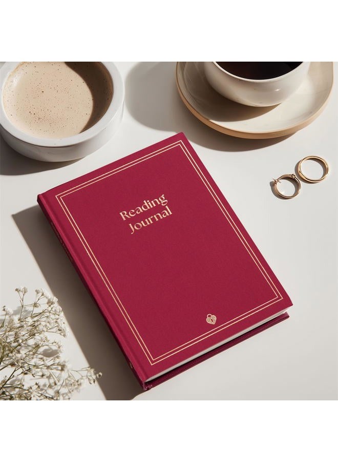 Paperell Reading Journal - 52 Reviews - Book Journal Gift for Book Lovers - Review, Log & Track Your Reading - Avid Readers Accessories - Linen Hardcover - Burgundy - Image 2