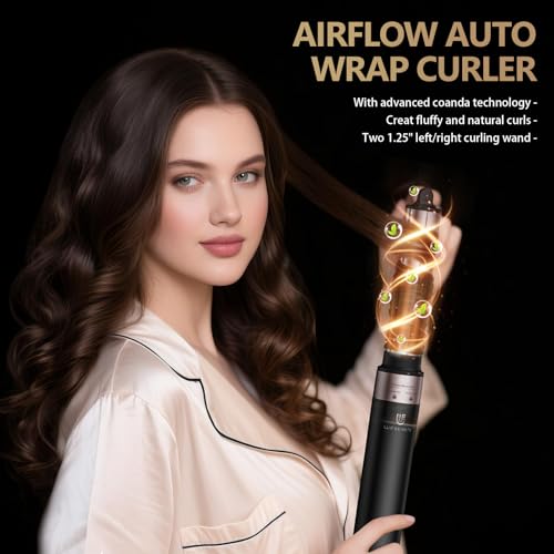 WEBEAUTY Hot Air Styler Blow Dryer Brush with Negative Ionic Auto Hair Wrap Curling Irons Airflow Hair Curlers Multi Styler for Volumizing Straight Wavy Curly Hair - Image 3