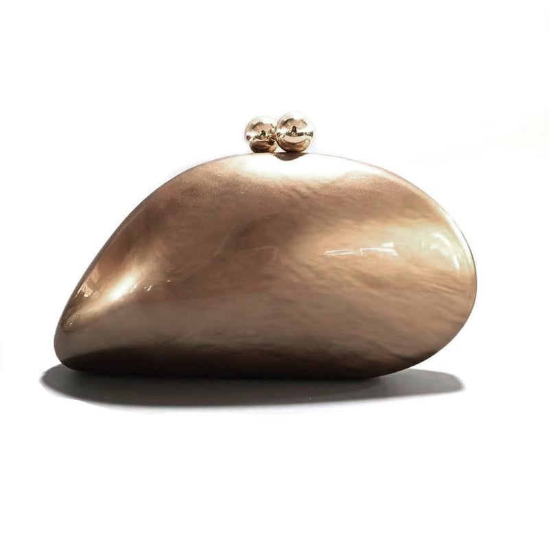 CUXVA Acrylic Shell Shaped Bag Luxury Marble Clutch Evening Purses for Women Glitter Handbag for Wedding Cocktail Party Prom - Image 1