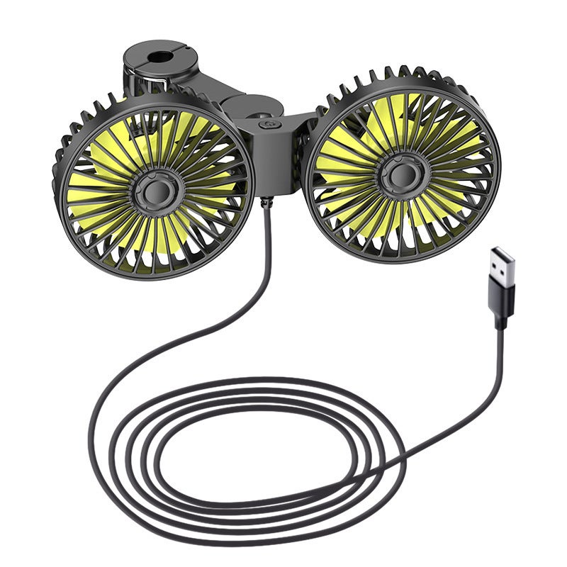 Car Rear Seat Dual Head Fan USB - Image 5