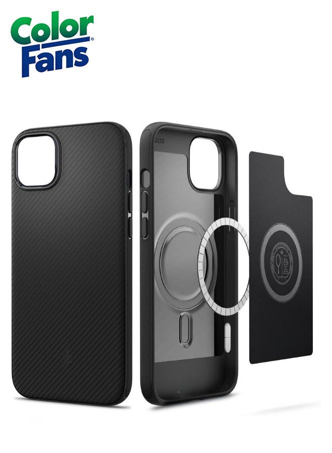 Color Fans Mag Armor MagFit Designed for iPhone 13 Case Military-Grade Protection Compatible with MagSafe - Matte Black