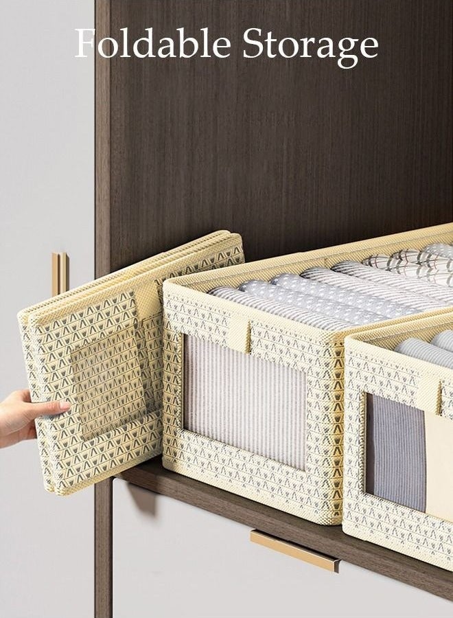 Bukela 3 Pieces Foldable Closet Storage Organizer, Washable Closet Storage Box, Cube Storage Box with Handle for Closet Home Bedroom Office，Hanging Closet Organizers - Image 3