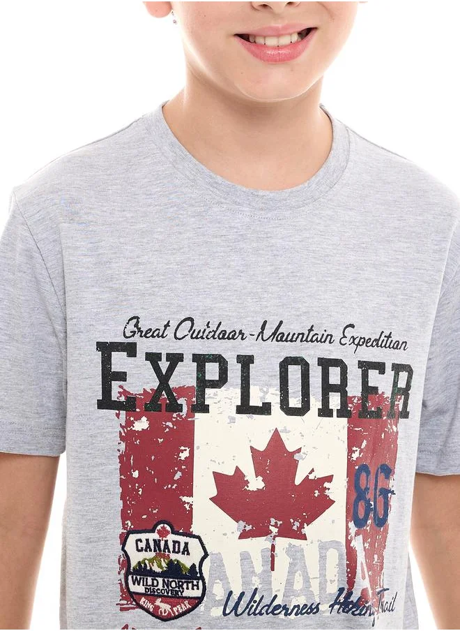 victor and jane Embroidered Graphic Print T-Shirt by Styli