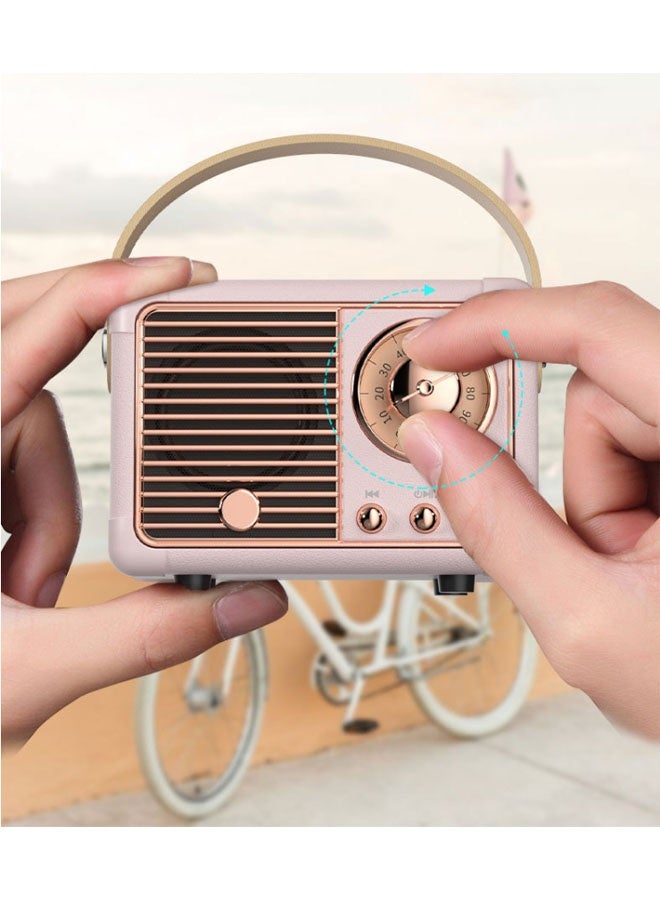 نيوترل مكبر صوت بلوتوث صغير كلاسيكي إبداعي HM11 صغير الحجم وسهل الحمل، مثالي للاستماع إلى الموسيقى والرد على المكالمات. مثالي لحفلات أعياد الميلاد وتناول الطعام في الهواء الطلق وفترات الاسترخاء للتأمل وغير ذلك الكثير. (وردي) - Image 3