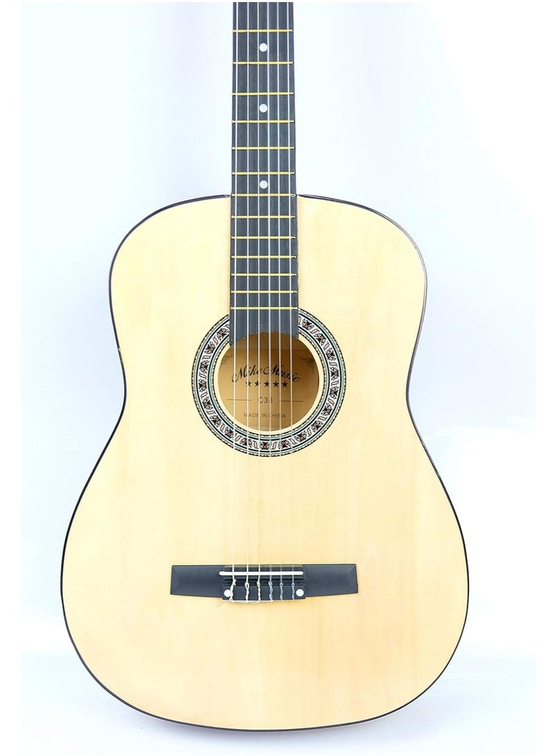 Mike Music 38 Inch Classical Guitar for Beginner Teen Adult, 38-inch Guitar Acoustic Classic Guitar 6-Strings Classical Guitar Set With Accessories Gig Bag, Picks, Right Hand, Natural  - Image 4