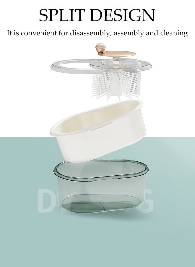 DUNISO Fruits Vegetable Washer Colander for Kitchen Fruit Washing Bowl with Strainer Drainer Manually Rotate Fruit Cleaning and Draining Basket Household Multifunctional Fruit Washer Drainer Container with Lid - Image 5