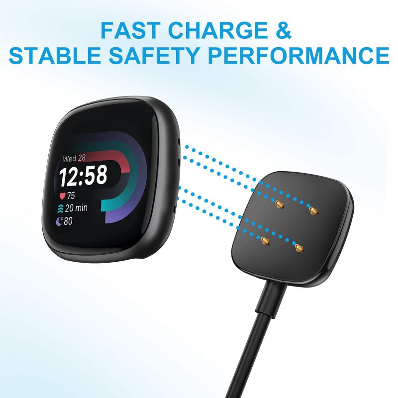 CAVN Charger Compatible with Fitbit Versa 3/4 and Sense/Sense 2 - Replacement USB Charging Cable Dock for Smartwatch - Image 2