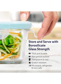 AGARO AGARO Borosilicate Glass Container with Lids, 3 pcs Set, 320ml, 520ml & 800ml, Microwave, Oven & Freezer Safe, Baking Dish, Square, Baking Tray, Scratch Resistant, Transparent  - Image 3