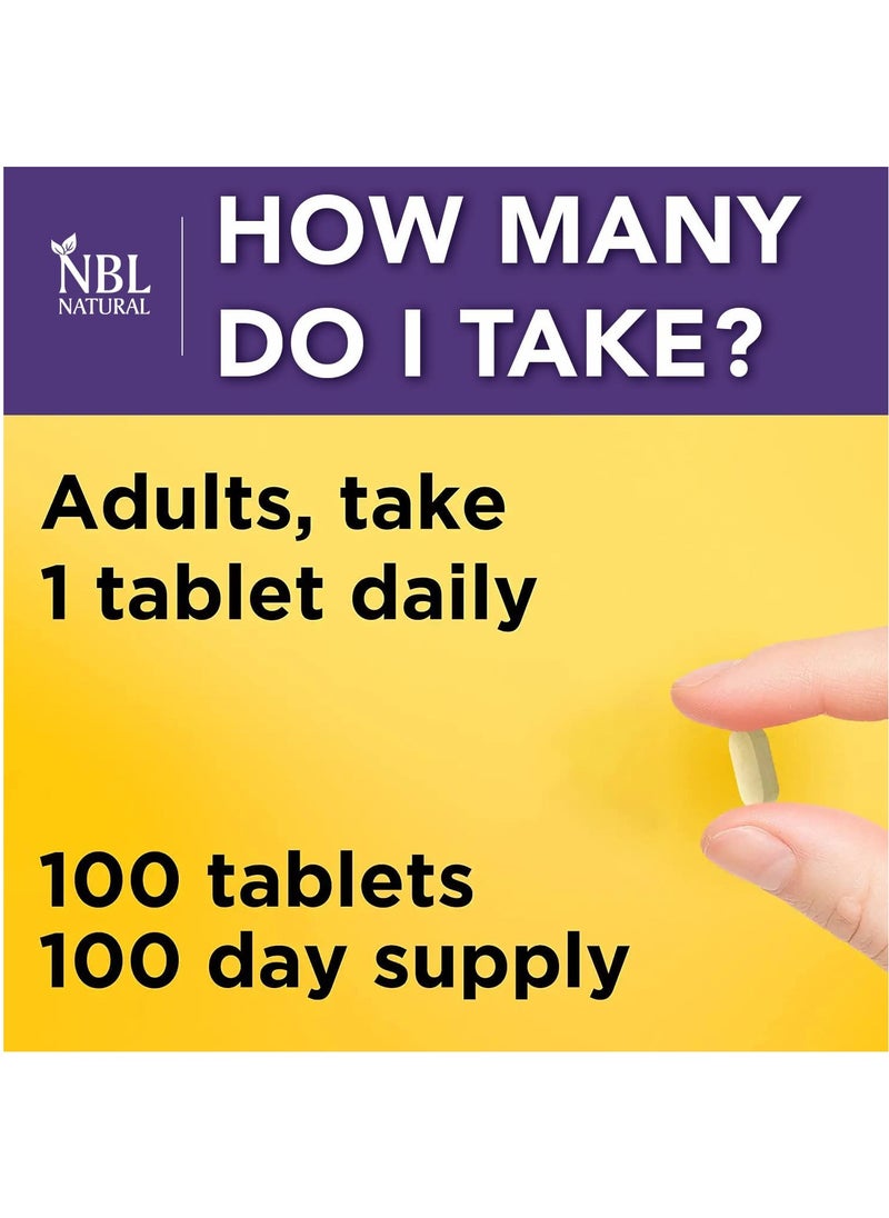 NBL Natural Vitamin C 1000 mg Sustained Release with Rose Hip Antioxidant Protection 100 Tablets 100 Tablets  - Image 5