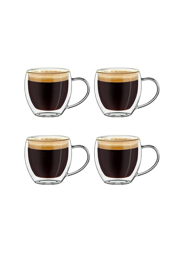 Double Wall Borosilicate Glass Espresso Cup – 80ml – Heat-Resistant & Elegant Design