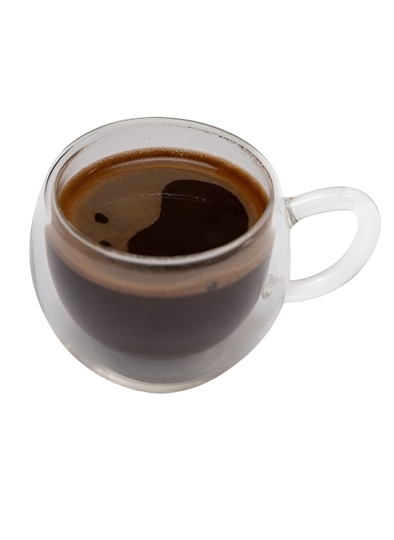 Double Wall Borosilicate Glass Espresso Cup – 80ml – Heat-Resistant & Elegant Design