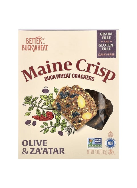 Better with Buckwheat, Maine Crisp Buckwheat Crackers, Olive & Za'atar, 4 oz (113 g)