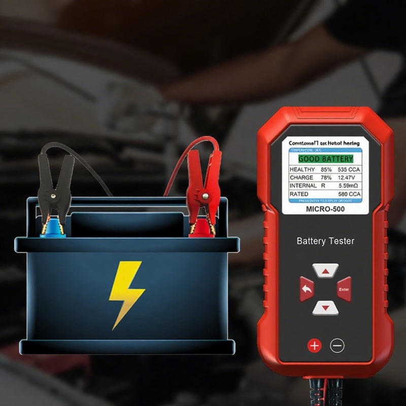 LCD Color Display Car Motorbike Battery Cranking Charging Tester 12.0V Lead-acid Lithium Battery Support 8 Languages - Image 5