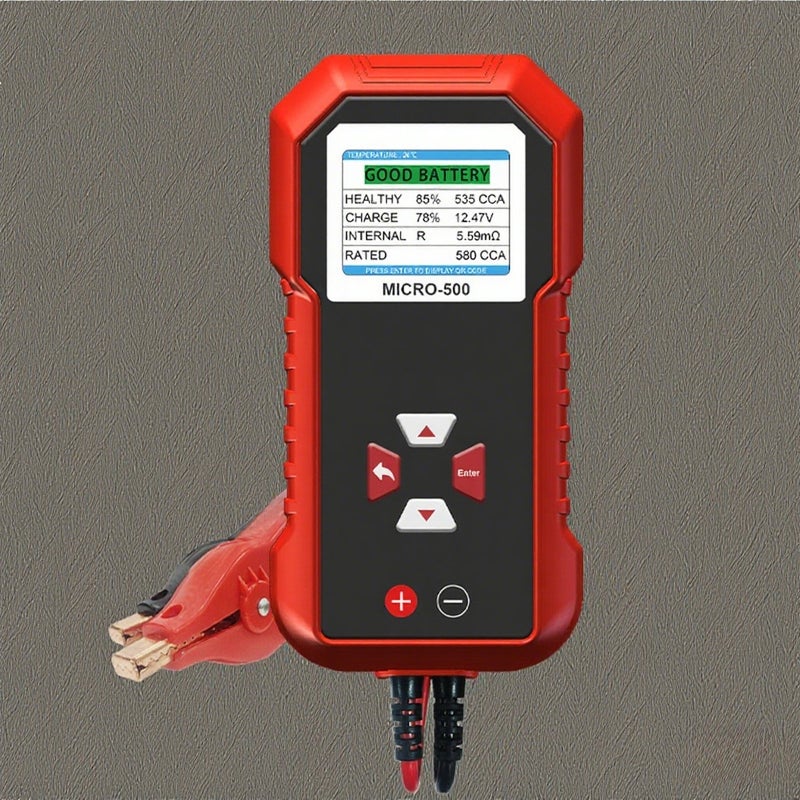 LCD Color Display Car Motorbike Battery Cranking Charging Tester 12.0V Lead-acid Lithium Battery Support 8 Languages - Image 1