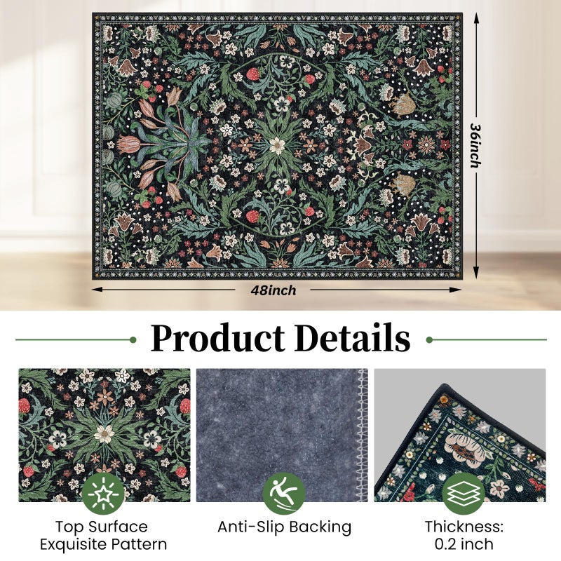 Lreedy Office Chair Mat for Hardwood Floor & Tile Floor,36"X 48" Heavy Duty Desk Chair Mat for Hard Floors, Under Desk Rug for Rolling Computer Chair,Anti Slip,Low Pile Carpet Floor Protector-Green Grass - Image 2