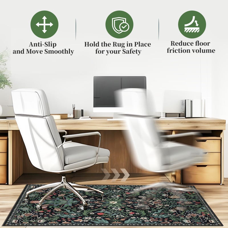 Lreedy Office Chair Mat for Hardwood Floor & Tile Floor,36"X 48" Heavy Duty Desk Chair Mat for Hard Floors, Under Desk Rug for Rolling Computer Chair,Anti Slip,Low Pile Carpet Floor Protector-Green Grass - Image 5
