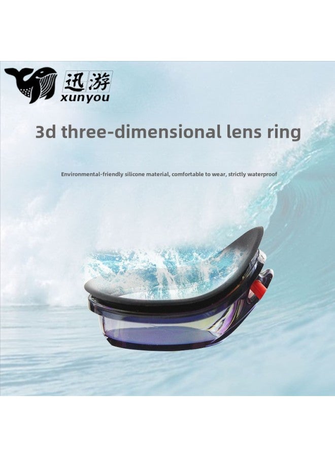 Generic Small Frame Racing Goggles Adult Swimming Goggles Anti-fog Electroplating Swimming Goggles Professional Waterproof Hot Sale-Color:Blue Color Plating  - Image 3
