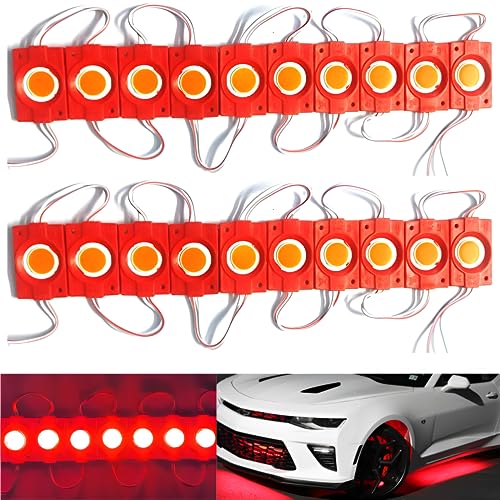 Autozap 20 Pcs Car Motorcycle Under Glow Led Module Strip LED Light Interior, Dash, Back Up Lamp Car, Motorbike, Truck, Van (Red) - Image 1
