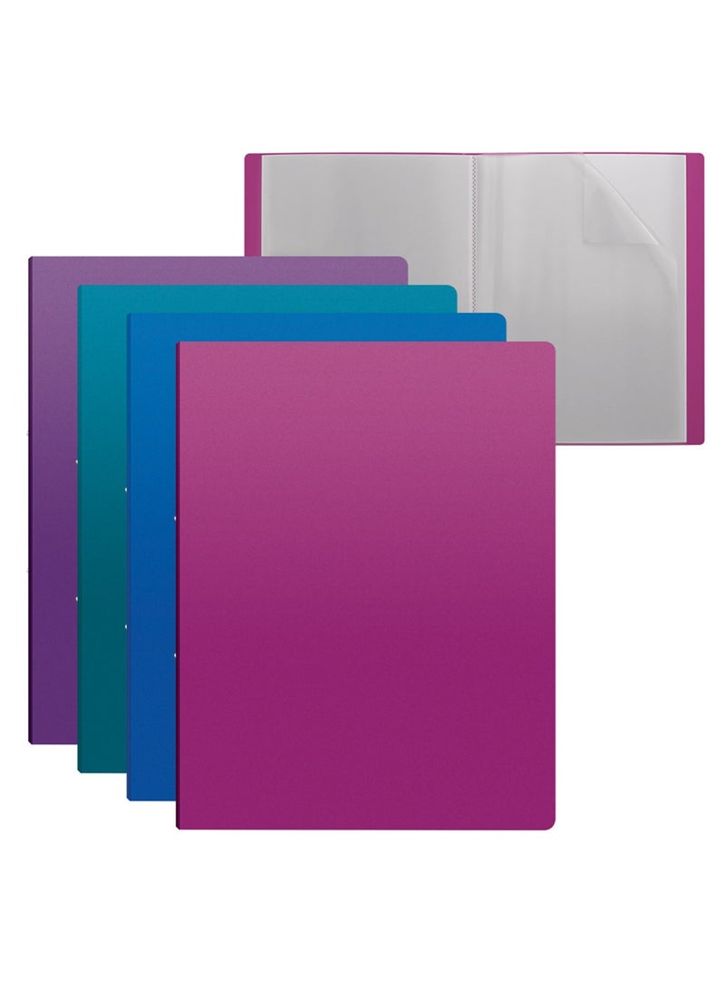 ErichKrause 4-Piece A4 Size Display Book With 40 Pockets Assorted Vivid Colours - Image 1