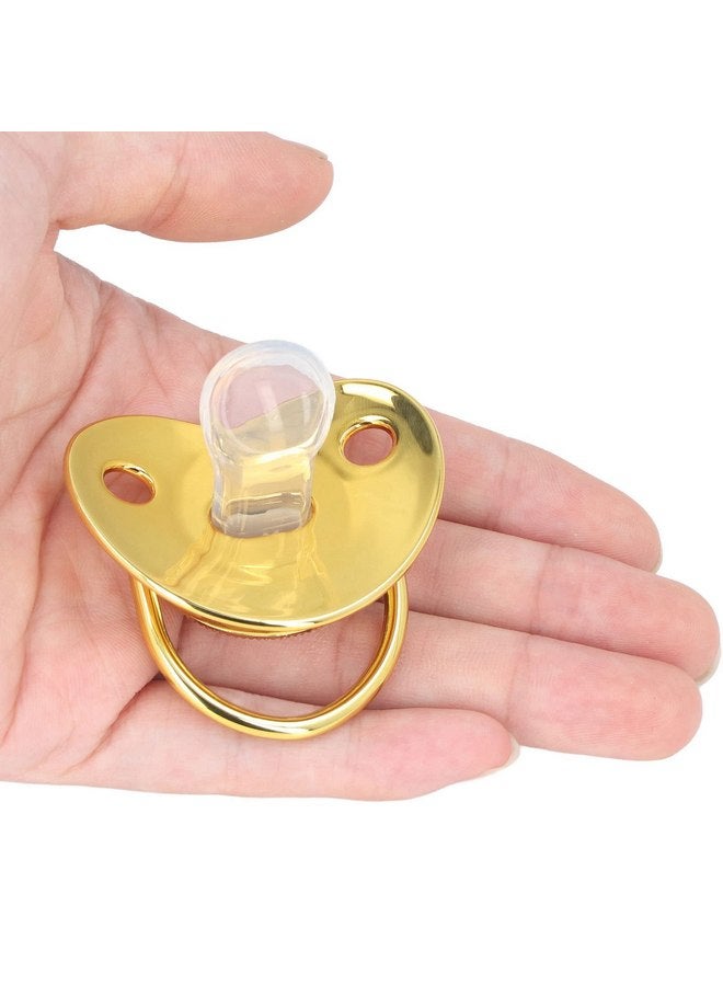 GLOGLOW Stylish Gold Letter Infant Pacifier, Portable Silicone Alloy Pacifier with Clip for Home and Travel Essential (Z) - Image 5
