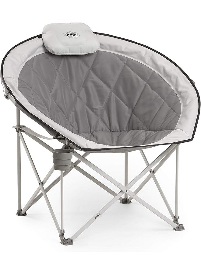 Core Oversized Padded Round Chair - Grey 