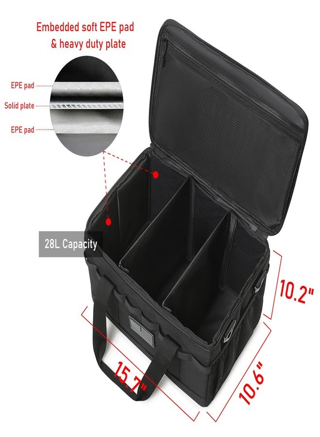 Lemubeane Tactical Camping Storage Bag 28L Tactical Utility Tote Bag Camping Cookware Organizer Trunk Organizer (Black) - Image 3