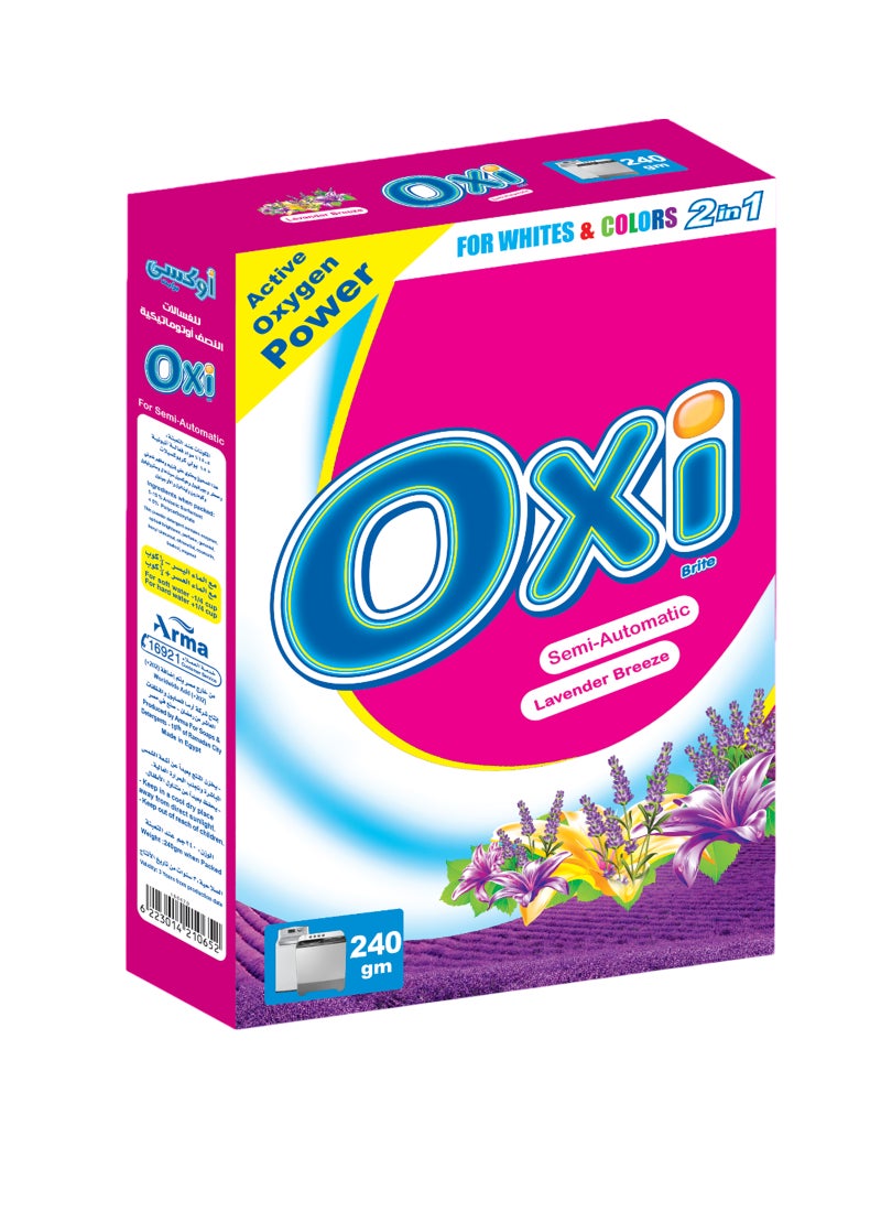 أوكسي مسحوق غسيل نصف أوتوماتيكي برائحة نسيم اللافندر 240جم