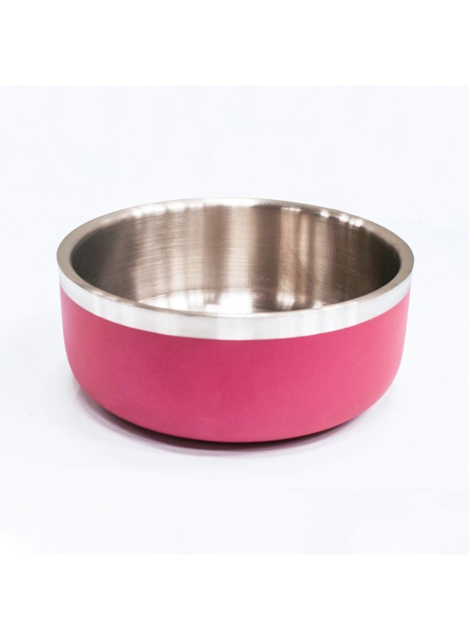 Saluki Stainless Steel Double Wall Dog Bowl - 700 ml - Maroon
