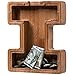 ladenk Piggy Bank for Kids Boys Girls Wooden Large Letter Piggy Bank Alphabet Money Bank with Initial I Coin Bank Fun Gifts for Birthday Christmas Festival Baby Shower - Image 2