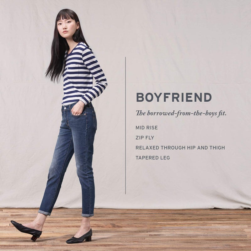 Levi's جينز لي فيز النسائي الجديد بوي فريند، سلايت إيرا - داكن إنديغو، 33 (الولايات المتحدة 16) - Image 3