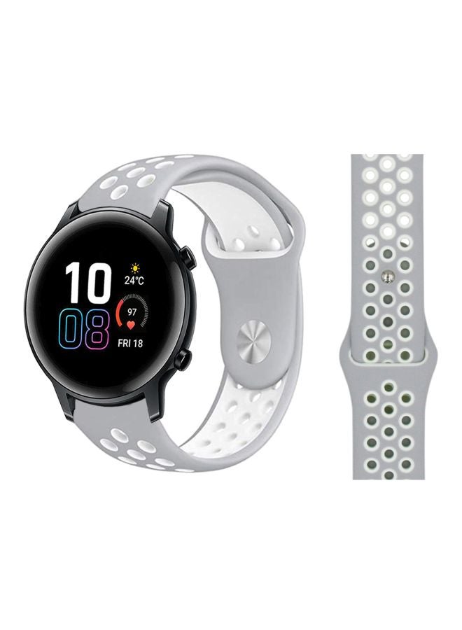 Perfii Replacement Band For Honor MagicWatch 2 42mm Silver/White - Image 2