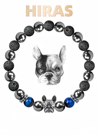 Black Agate Beaded Bracelet, Bulldog Charm Magnetic Hematite Bracelet Fashionable Spirit Animal Elements, Bringing Strength and Courage, Gift for Men and Women - pzsku/ZD0B82790DBB43E3B7969Z/45/1762843297/01830cb0-8ff1-4f80-88e3-16bbcb19a422