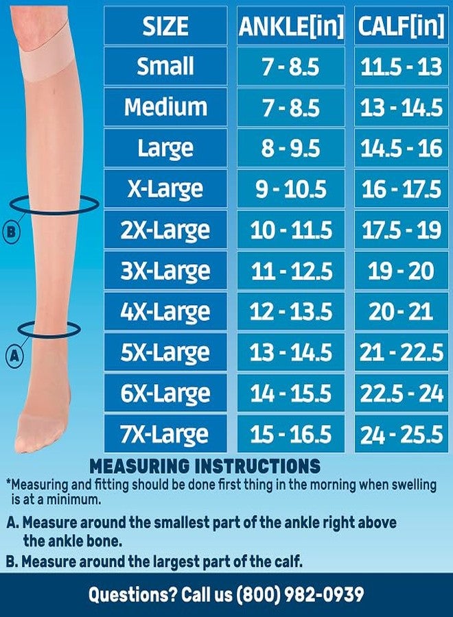 ABSOLUTE SUPPORT Made in USA - Sheer Compression Socks for Women 15-20 mmHg - Support Hose Knee High Stockings - A101, Nude, XXL - Image 2