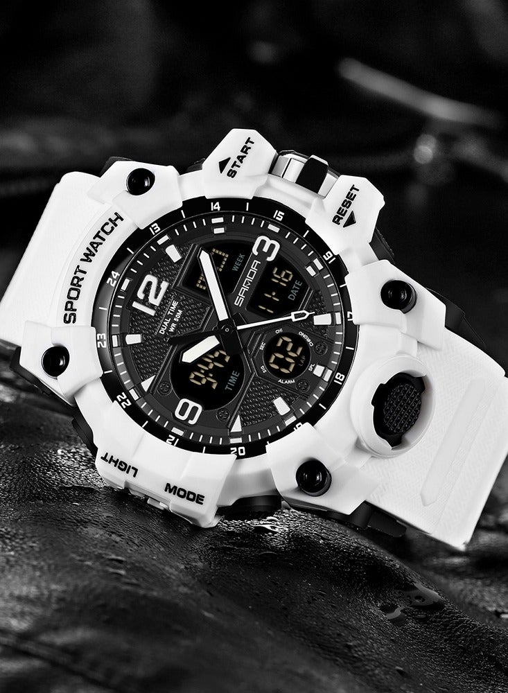 SANDA Top Brand Sports Men's Watches Quartz Watch Man Waterproof Wristwatch for Men Clock 6030 - Image 2