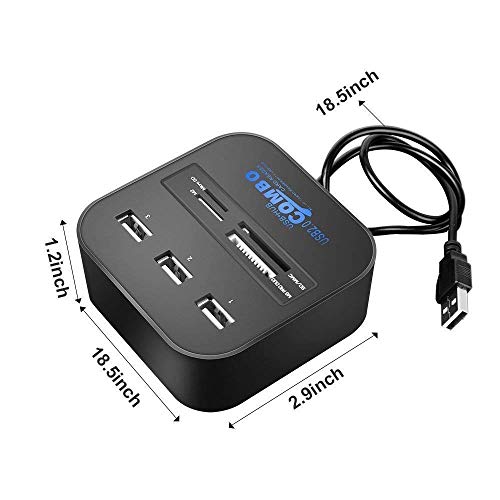 Cables Kart All in One Combo Card Reader & 3 Port USB 2.0 Hub - Black - Image 4