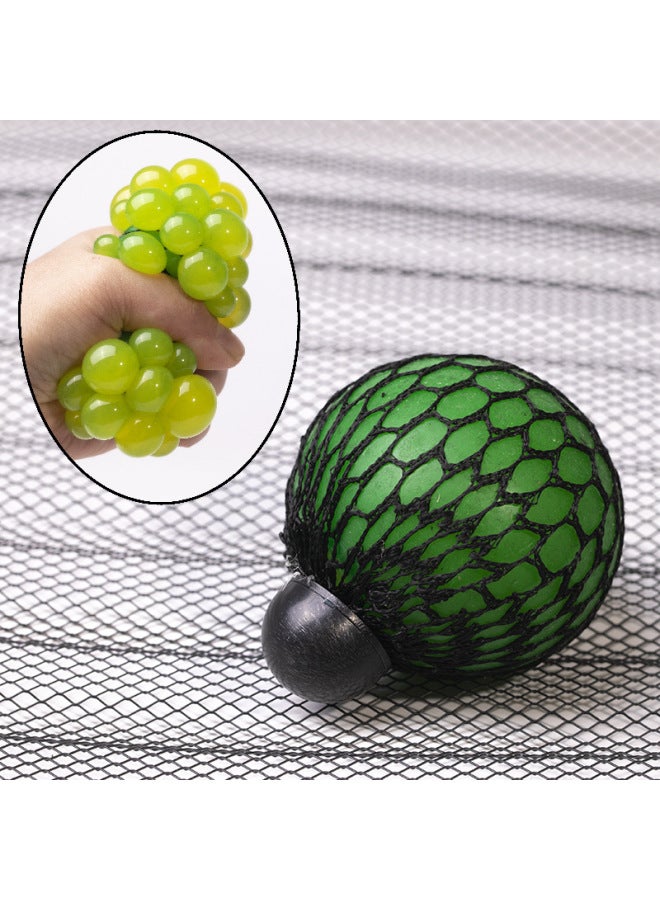 【2PCS，Only Two】Bead Squishy - Grape Ball Stress Relief Squishy Toy - Black mesh dark green grape balls - Mesh Squeeze Ball, Sensory Fidget Toy, Anxiety Relief, Kids Adults Decompression, Funny Stress Ball, TikTok Viral Toy - Image 1