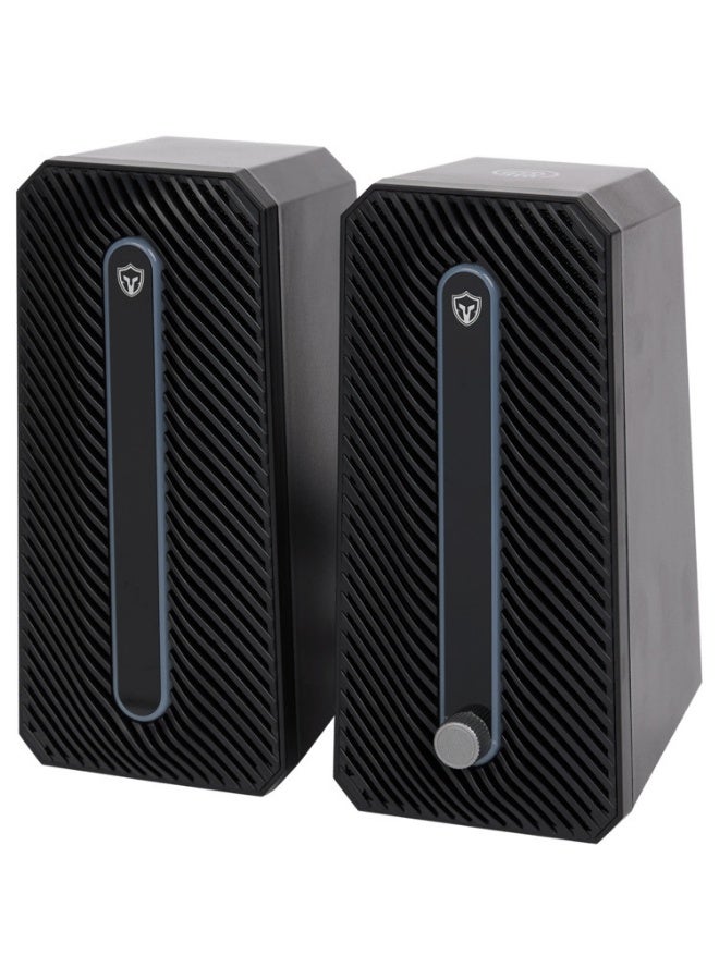 Multimedia Computer Speaker Wired – 10W (5W*2.0 Channel Stereo) – Dynamic RGB Lighting &Touch Control - USB 2.0 Power + 3.5 mm Audio Jack – for PC / Gaming /Music / Mobile - Image 4