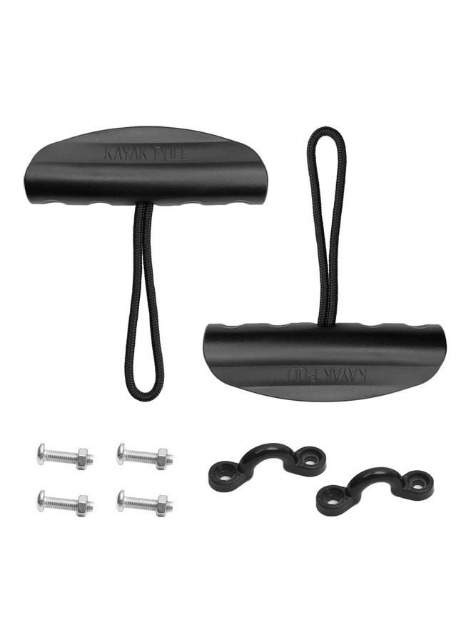 NIBEMINENT 2pcs Kayak Carry Pull Handle with Cord Pad Eyes Screws for Canoe Boat 10.0x5.0x5.0cm - Image 1