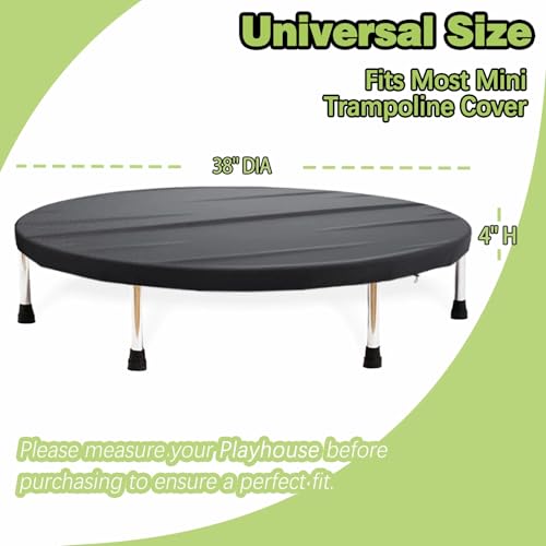 WBLCDH Trampoline Cover Mini Trampoline Covers Waterproof Toddler Adults Fitness Trampoline Covers for IndoorOutdoorGarden Rebounder Not Spring Cover Black 38inch - Image 3