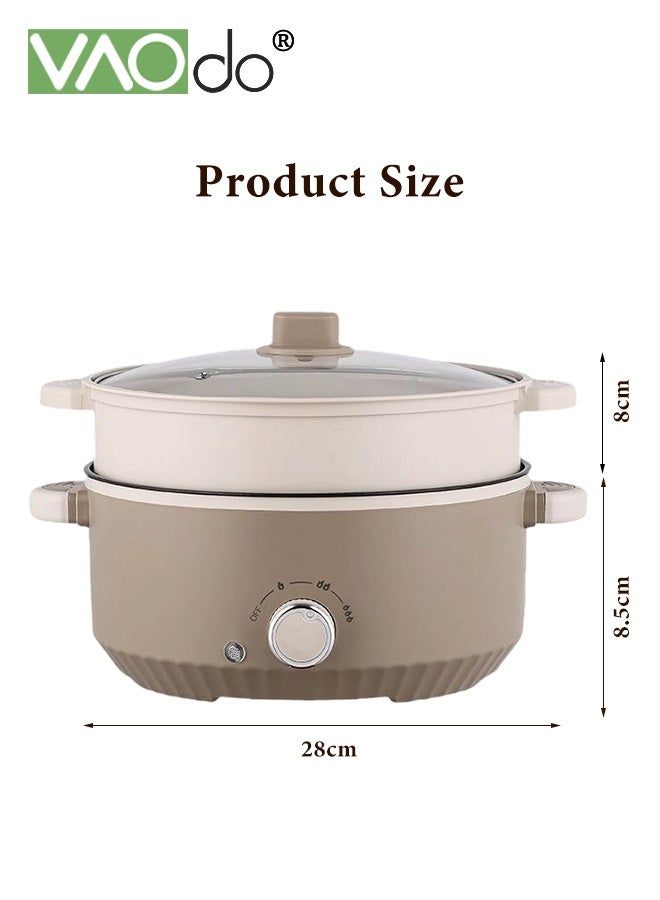 فاو دو 4.6 لتر مقلاة كهربائية غير لاصقة وعموم القلي مع باخرة ، 1000 واط مع حماية جافة ، 3 مستويات قابلة للتعديل في درجة الحرارة وعاء الطهي الكهربائي ، غطاء زجاجي مقسى مع تنفيس ومقابض اللمس البارد - Image 3